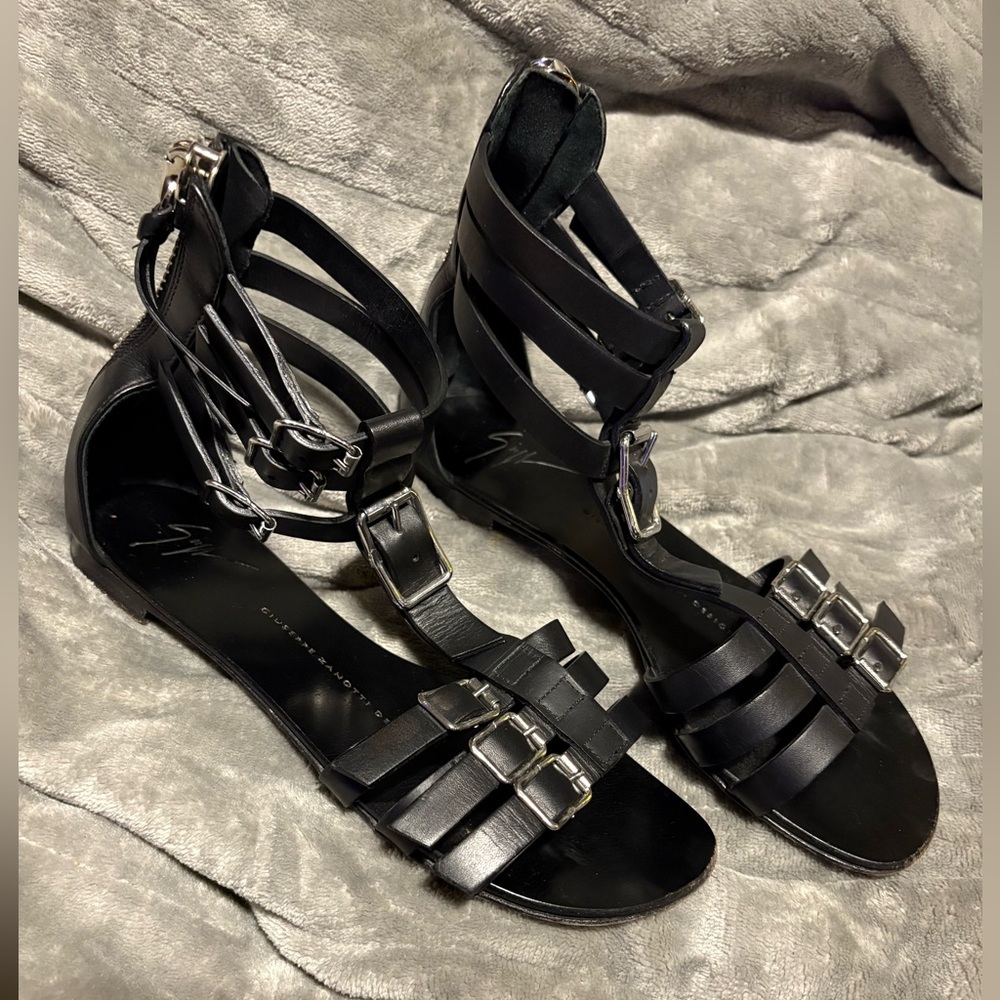 Giuseppe Zanotti Black Strappy Sandals